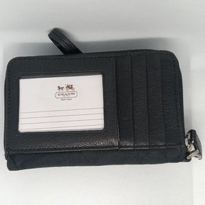 Coach Black Jacquard Park Signature Wallet Wristlet Wristlet w/ Turn Lock Pocket